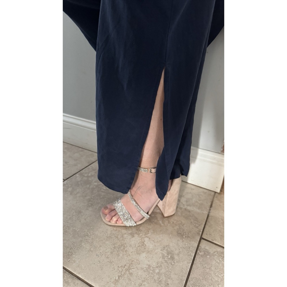 Johnny Was Women's Size XS Boho Wide Leg Silk Palazzo Pants Sapphire Blue Flowy - Picture 4 of 12
